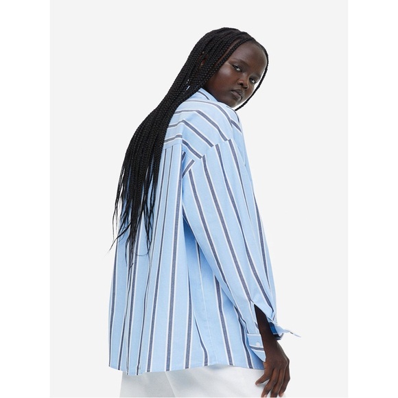 H&M Divided Blue Stripe Shirt and Shorts Set XXS Matching Co-Ord - Picture 8 of 16